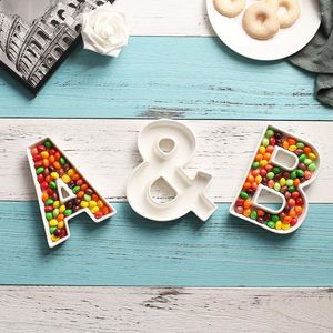 Piatti Alphabet Ceramic Nut Zero Tray Creative Candy Wedding Decoration Plate