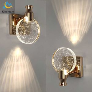 Chandeliers Simple Bedroom Living Room Crystal LED Front Bathroom Makeup Wall Light Home Decor Lights Mirror Lamp 0109