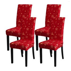 Chair Covers Christmas Cover 6 PCS Set Xmas For Dining Room Spandex Elastic Slipcover Housse De Chaise