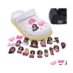 Schuhteile Zubehör Charms Großhandel Kindheitserinnerungen Prinzessin Mädchen Lady Boss Cartoon Croc PVC Dekoration Schnalle Weiches Gummi Dh0P4