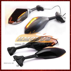 2 X Motorcycle LED Turn Lights Side Mirrors For YAMAHA YZF-R1 YZF1000 YZF R1 1000 CC YZF-1000 YZFR1 07 08 2007 2008 Carbon Turn Signal Indicators Rearview Mirror 6 Colors