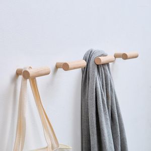 Ganchos cabide de madeira parede pendurada casaco de gancho de gancho de chapéu de lenço de cachecol standbag rack banheiro quarto acessórios decorativos