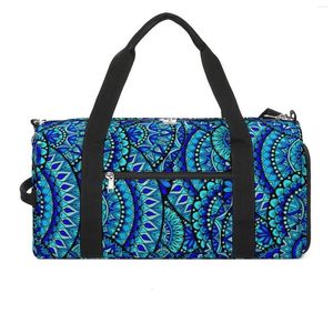 Outdoor Bags Ocean Mandala Print Sport Abstract Flower Large Gym Bag Luggage Men Fitness Handbag