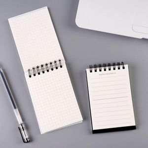 2Pcs Creative Stationery A7 Upturn Coil Notebook 80 Sheets Grid Memo Pad PVC Cover Horizontal Line Book Planner School Supplies