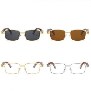 Designer-Sonnenbrillen aus Holz, luxuriöse Herrenbrillen, Damenbrillen, rahmenlose, rechteckige Gafas de Sol, klassische schwarze Sonnenbrillen, Sonnenbrillen-Designer