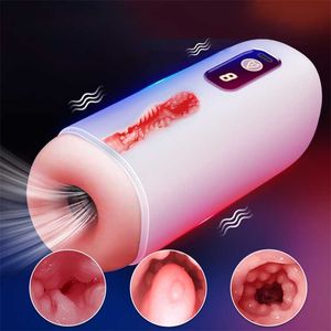 Giocattoli sessuali Massaggiatore Realistico Pompino Maschile Masturbatore Vagina Vibratore Succhiare Aeromobile Cup Machine Pusssy Pronuncia per Man Toy