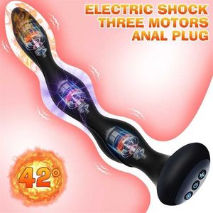 Sex Toys Massager Electric Shock Plug Vibrator Prostate Massage Intelligent Heat Hip Women Self Defense Force Erotic Toy Par