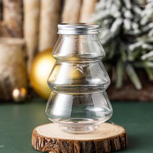 Garrafas de armazenamento 6pcs Creative Christmas Tree Jar Candy Biscuit selado para uma caixa de embalagem para festas de festas de Natal Enviar namorada/filhos