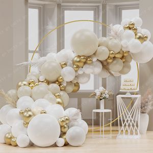 Other Decorative Stickers 105pcsset Beige Balloon Garland Kit Sand White Chrome Gold Latex Globos Wedding Decoration Birthday Baby Shower Party Backdrop 230110