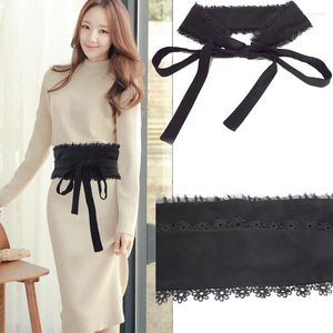 Belts Luxury Desinger Brand 2023 Fashion Black Width Lace Faux Leather Lady Check Decorative Waist Seal Bg-1560