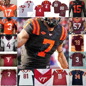 Fußballtrikots Virginia Tech Hokies Fußballtrikot NCAA College Hendon Hooker Tayvion Robinson Turner Patterson II Braxton Burmeister Khalil Herbert Reed