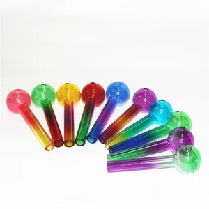 Glass Oil Burner Pipe Thick Pyrex Smoking Color Glass Tube Water Hand Pipes Hookahs 4 inch Colorful Nail bong Burning Green Pink Yellow Blue colors Wholesale