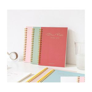 Planejador de notas Kawaii 60 Sheets Coil Book Solid Color Simple B6 Di￡rio Notebook Notepad Student Studenty Office Supplies Dh7f4