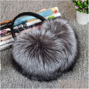 Ear Muffs Super Large White Leather Fur Earmuffs Bags Warm Protection Men And Women 221107 Drop Delivery Fashion Accessories Hats Sc Dh4Kv
