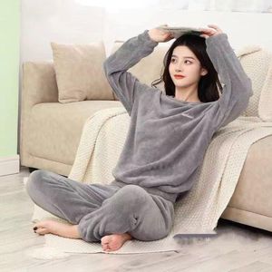 Damen-Nachtwäsche, Winter-Frauen-Flanell-Pyjama-Set, Fleece-Homewear, dicker, warmer Samt-Damen-Pyjama-Pyjama