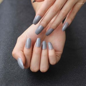 FALSE NAILS 24st Fashion Candy Solid Color Ballet Fake Grey 59-P104