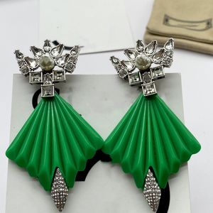 Neue Design Grüne Baumeln Charme Ohrringe für Frau Mode Stil Ohrring Messing Mode Schmuck Versorgung linkA