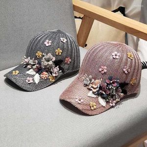 Ball Caps 2023 Kobiety kwiatowe czapki baseballowe czapki siatkowe na lato długą brzeg słoneczny hat elegancka słodka kobieta gorras para mujer