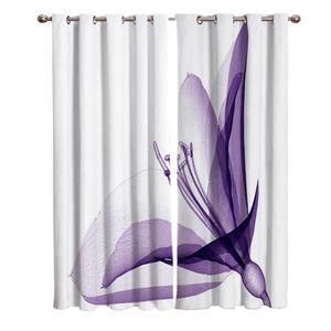 Tenda tende fiore viola fiore petalo tende d'arte per bambini ragazzo ragazza camera da letto soggiorno Cortinas personalizzato drappo finestra della cucina