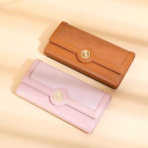 Wallets PU Leather Stone Pattern Long Wallet Lady Candy Color Hasp Money Phone Bag Luxury Designer Clutch With Card Holder