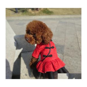 Abbigliamento per cani Vestiti per cani di piccola taglia Abiti invernali Stile cinese Principessa Yorkie Costumi per animali domestici Cappotto per gatti Chihuahua Hundebekleidung Dr Dh7Wz