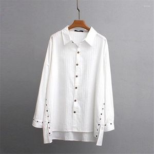 Damskie bluzki damskie Białe blusas 2023 Haft z długim rękawem damskie ubrania plus samice luźne koszule sprężyna 4xl 5xl