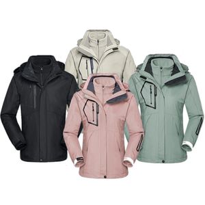 Damskie w dół parkas norar damowe zimowe ciepłe z kapturem Zestaw wodoodporny Waterproof 3 w 1 kurtka snowboardowa odzież 230109