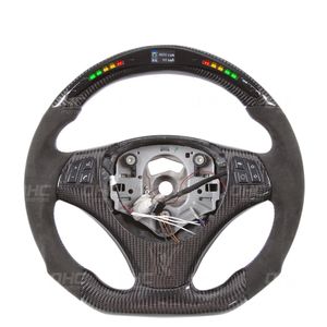 Car Styling Driving Wheel Real Carbon Fiber LED Performance Steering Wheels Compatible For E82 E90 E87 E91 E92 E93 3 Series Auto Parts