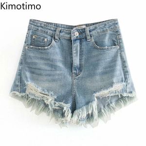 Jeans feminino kimotimo curto cintura alta rasgada hole de verão casual calça legal 2023 shorts de jeans sexy mulheres