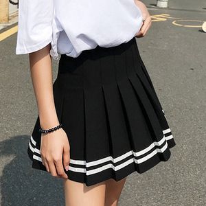 Skirts high waist pleated skirts Kawaii Harajuku women girls lolita aline sailor skirt Large Size Preppy school uniform 230110