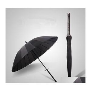 Şemsiye Yaratıcı Adam Uzun Tap Samurai ninja kılıç şemsiye Japon ninjalike büyük rüzgar geçirmez güneş yağmur düz açık damla dhi5o