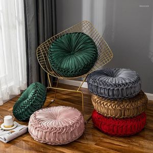 Pillow Pumpkin Wheels Seat Round Solid Red Grey Pink Green Velvet Back Large Throw For Sofa Bed Car 45 15CM