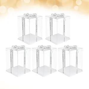 Gift Wrap Cake Boxes Box Clear Transparent Packaging Carrier Cupcake Containers Bakery Acrylic Desserttall Display Storage Mini