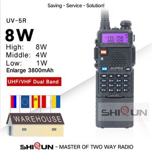 Walkie Talkie Upgrade 8W Baofeng UV5R 3800mAh Battery Dual Display Band Portable UHF VHF Two Way Radio UV 5R 230109