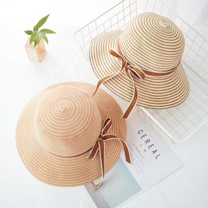 Wide Brim Hats Summer Bow Fisherman Hat Outdoor Travel Straw Sun Female