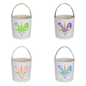 Bonagem fofa de cesta de ovos de P￡scoa Bolsas de coelho de desenho animado impress￣o de coelho cesto de sacola para presentes Candies Barrel Bucket Kid Gift Festive Party Supplies I0110