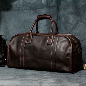 Duffel Taschen MAHEU Echtes Leder Männer Frauen Reisetasche Weiche Echte Rindsleder Tragen Hand Gepäck Schulter Männlich Weiblich