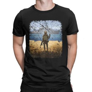 Męskie tshirts vintage Ukrainy Flaga pocztowa Pride niesamowita koszulka Krótkie rękawowe Crewneck dla mężczyzn 100 bawełnianych oryginalnych topów 230110