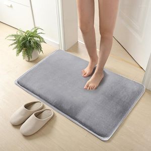 Carpets Bathroom Memory Foam Bath Mat Coral Fleece Non-Slip Carpet In Bathtub Floor Rug Shower Room Doormat Quick Dry Pads