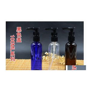 Verktygsl￥da 100 ml Pet Round Shoder Socket Pump LaTex Bottle Blue Brown White Plastic Press Duck Mouth Drop Delivery Home Tr￤dg￥rdsverktyg PA DHYC7