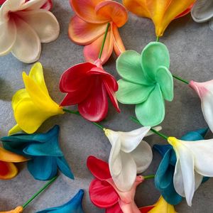 Decorative Objects Figurines Natural Real Touch Flower head cake Toppers Wedding Decoration Artificial Flowers Hawaii tropical flower 230110