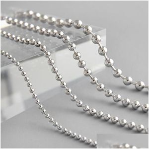 Silver Authentic 925 Sterling Geometric Round Beads Chain Bracelets For Women New Handmade Wedding Bracelet 2/3/4/5Mm Size Drop Deli Dhyov