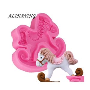 Cake Tools 1pcs 3D Trojan Horse Shape Sile Fondant Molds Baby Birthday Decorating Gumpaste Chocolate Mods D0731 Drop Delivery Home G Dhumv