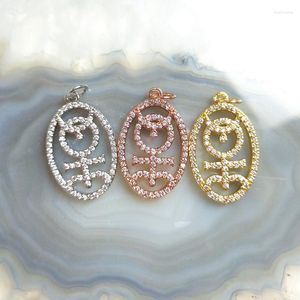 Collane con ciondolo 5 pezzi classico placcato oro rosa simbolo ovale argento colore CZ pavimenta fai da te per uomo donna gioielli collana bracciale commerci all'ingrosso Y