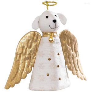 Weihnachtsdekorationen Baum dekorative Topper Golden Engel Hundeform geformt Topper Süßes Tier Top Saisonal