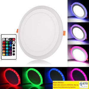 Uzaktan Kumanda Beyaz RGB Panel Işık 6W9W18W24W Ultra İnce Gömme Led Tavan Downlight Acrilik Panel Lambası