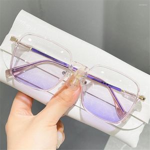 Sunglasses Fashion Vintage Square Oversized Retro Clear Frame UV Protection Eyewear Ladies Trendy Sun Glasses Shades