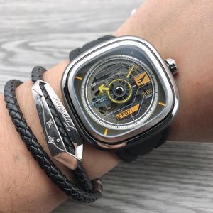 Armbanduhren Friday Automatische mechanische Uhr SF-T3/02-S177 Hohlzifferblatt-Design MIYOTA-Uhrwerk Seven Gift Boy