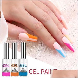 Nagelgelkonstpolsk kit bl￶tl￤gg av UV/LED Semi permanent design bl￤ck m￥lning lack f￤rg salong lack k5o7 droppleverans h￤lsa bea dhigl