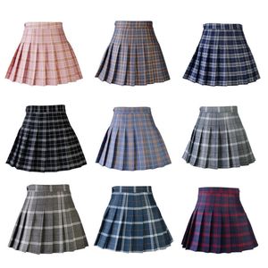 Skirts Harajuku Preppy Style Plaid Japanese School Uniforms Ladies Mini Cute Jupe Kawaii Saia Falda Pleat 230110